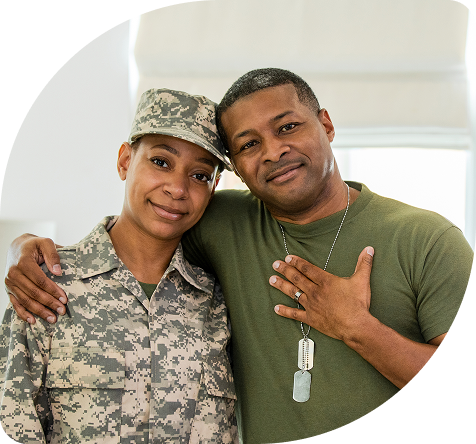A veteran and their family